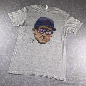 Cotton Heritage Corey Seager Shirt‎ Mens Medium Gray Graphic Baseball MLB Tee